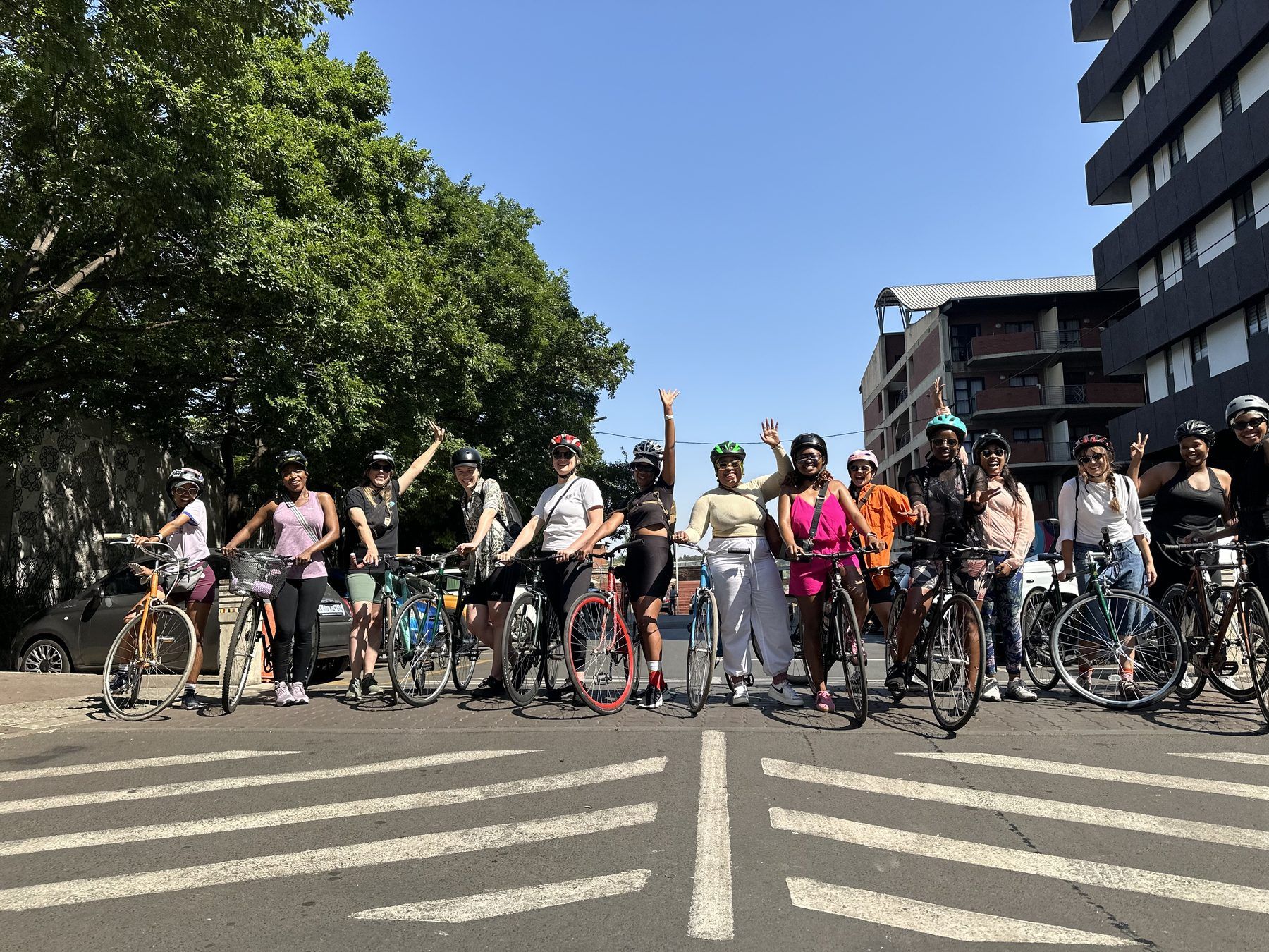 Cyclist riding with confidence