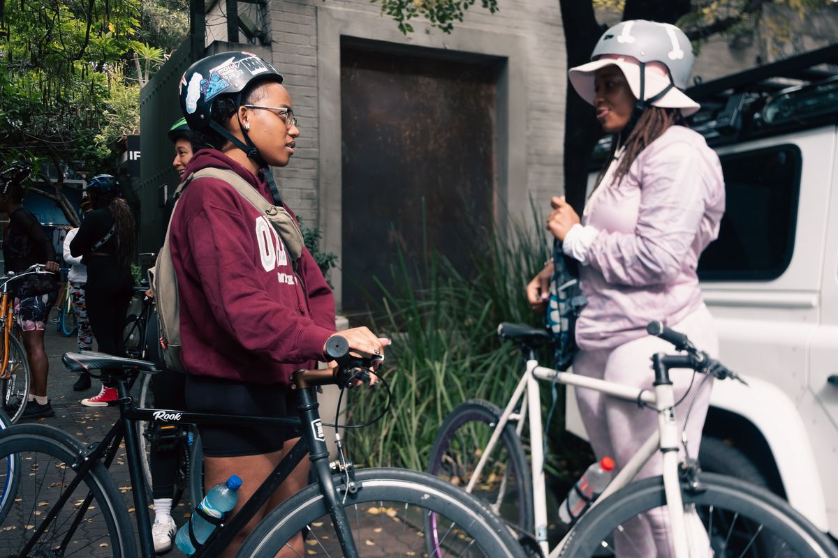 Riders chatting